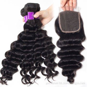 Factory Directly Sale Loose Deep Wave Curly Peruvian Virgin Hair In Mozambique Mink Cuticle Aligned Virgin Hair Bundles